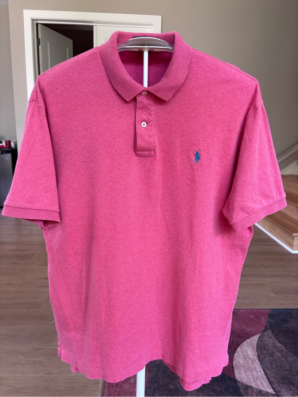 Ralph Lauren Pink Polo with Blue Pony Embroidery - Men's